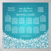 Elegant Wedding Seding Chart Star Sparkle Blue Poster (Voorkant)
