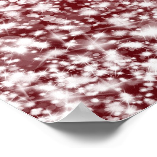 Elegant Wedding Seding Chart Star Sparkle Red Poster (Hoek)