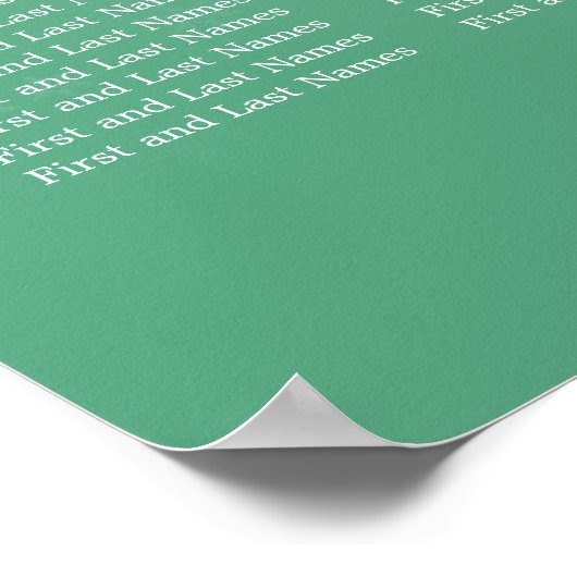 Elegant Wedding Seding Chart Winter Snow Mint Poster (Hoek)