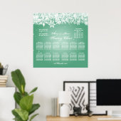 Elegant Wedding Seding Chart Winter Snow Mint Poster (Thuiskantoor)