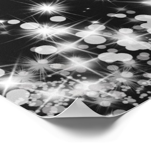 Elegant Wedding Seding Chart Winter Sparkle Black Poster (Hoek)