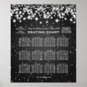 Elegant Wedding Seding Chart Winter Sparkle Black Poster (Voorkant)