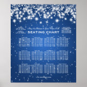 Elegant Wedding Seding Chart Winter Sparkle Blue Poster (Voorkant)