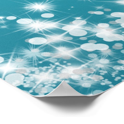 Elegant Wedding Seding Chart Winter Sparkle Blue Poster (Hoek)