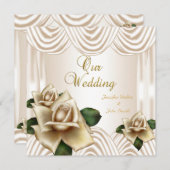 Elegant Wedding Sepia Cream Beige Rozen Kaart (Voorkant / Achterkant)