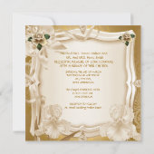 Elegant Wedding Sepia Cream Gold Rozen Kaart (Achterkant)