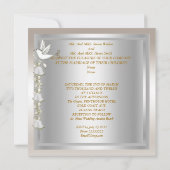 Elegant Wedding Sepia Gold Silver White Dove Kaart (Achterkant)