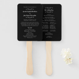 Elegant Wedding Service Ceremony Program Black Handwaaier