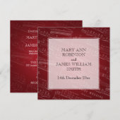 Elegant Wedding Sheet Music Red Kaart (Voorkant / Achterkant)