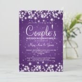 Elegant Wedding Shower Winter Sparkle Paars Kaart (Staand voorkant)