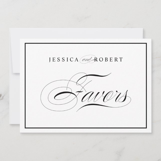Elegant Wedding Sign Guest voor zwarte grens (Voorkant)