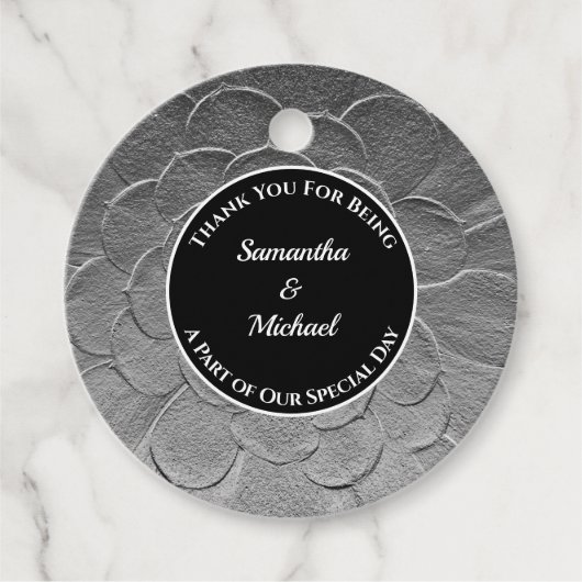 Elegant Wedding Silver Agave Plant Guest Hartelijk Bedankjes Labels (Voorkant)