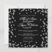Elegant Wedding Silver Glitter Confetti Black (Voorkant)