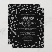 Elegant Wedding Silver Glitter Confetti Black (Voorkant / Achterkant)
