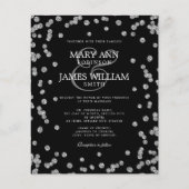 Elegant Wedding Silver Glitter Confetti Black (Voorkant)