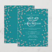 Elegant Wedding Silver Glitter Confetti Blauwgroen (Voorkant / Achterkant)