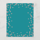 Elegant Wedding Silver Glitter Confetti Blauwgroen (Achterkant)