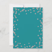 Elegant Wedding Silver Glitter Confetti Blauwgroen Kaart (Achterkant)