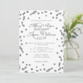 Elegant Wedding Silver Glitter Confetti Kaart (Staand voorkant)