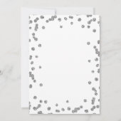 Elegant Wedding Silver Glitter Confetti Kaart (Achterkant)