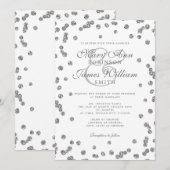 Elegant Wedding Silver Glitter Confetti Kaart (Voorkant / Achterkant)