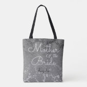 Elegant Wedding Silver Grey Moeder van de Bride Tote Bag (Achterkant)