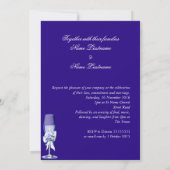 Elegant Wedding Silver Navy Blue Floral Rozen Kaart (Achterkant)