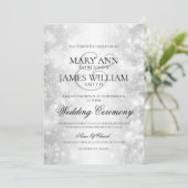 Elegant Wedding Silver Shimmer Lights Kaart (Staand voorkant)