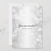 Elegant Wedding Silver Shimmer Lights Kaart (Achterkant)