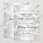 Elegant Wedding Silver Shimmer Lights Kaart (Voorkant / Achterkant)