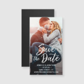 Elegant Wedding Small Save the Date Magnets Photo (Voorkant / Achterkant)