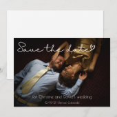 Elegant Wedding Sparen de datum met foto Kaart (Voorkant / Achterkant)