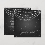 Elegant Wedding Sparging Chain Black Kaart (Voorkant / Achterkant)