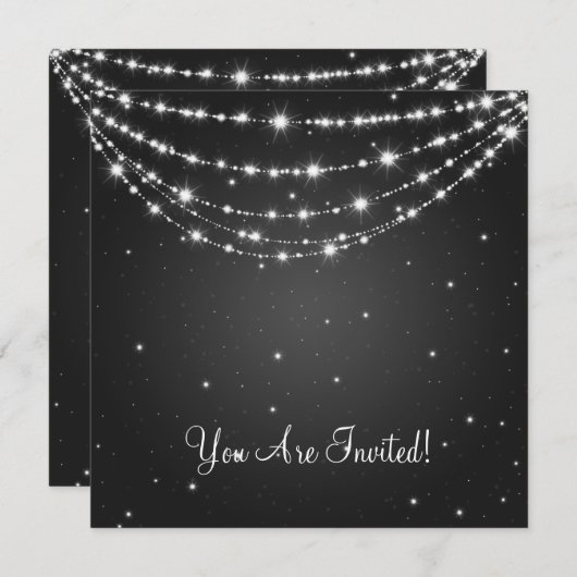 Elegant Wedding Sparging Chain Black Kaart (Voorkant / Achterkant)