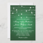 Elegant Wedding Sparging Lines Emerald Green Kaart (Voorkant)