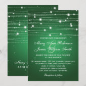 Elegant Wedding Sparging Lines Emerald Green Kaart (Voorkant / Achterkant)