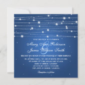 Elegant Wedding Sparging Lines Sapphire Blue Kaart (Voorkant)