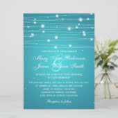 Elegant Wedding Sparging Lines Turquoise Kaart (Staand voorkant)
