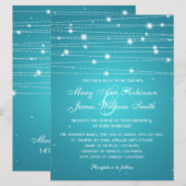 Elegant Wedding Sparging Lines Turquoise Kaart (Voorkant / Achterkant)