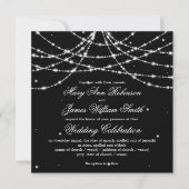 Elegant Wedding Sparging String Black Kaart (Voorkant)