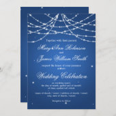 Elegant Wedding Sparging String Blue Kaart (Voorkant / Achterkant)