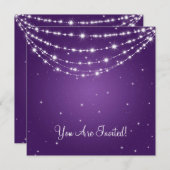 Elegant Wedding Sparkeling Chain Paars Kaart (Voorkant / Achterkant)