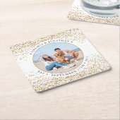 Elegant Wedding Specialized Gold Glitter Foto Kartonnen Onderzetters (Schuin)
