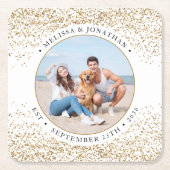 Elegant Wedding Specialized Gold Glitter Foto Kartonnen Onderzetters (Voorkant)