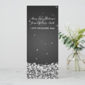 Elegant Wedding Star Sparkle Black Kaart (Staand voorkant)