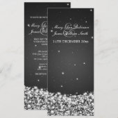 Elegant Wedding Star Sparkle Black Kaart (Voorkant / Achterkant)
