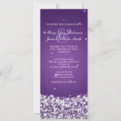 Elegant Wedding Star Sparkle Paars Kaart (Achterkant)