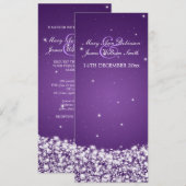 Elegant Wedding Star Sparkle Paars Kaart (Voorkant / Achterkant)