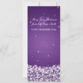 Elegant Wedding Star Sparkle Paars Kaart (Voorkant)