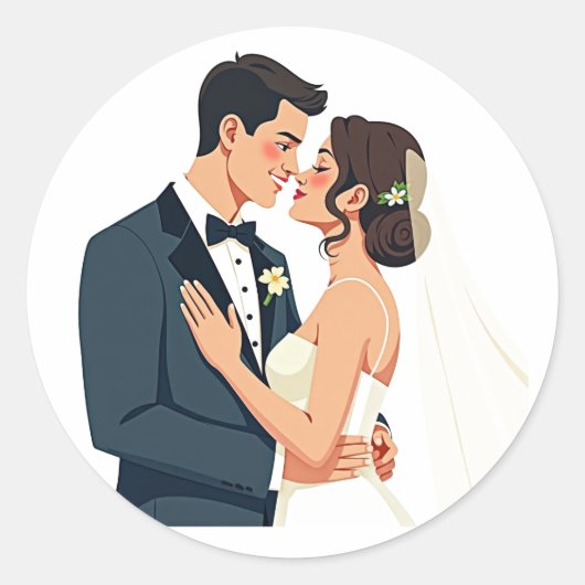Elegant Wedding Sticker (Voorkant)